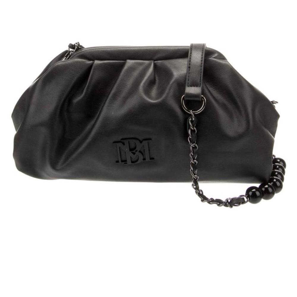 Badgley Mischka Pleated Vegan Leather Crossbody Bag